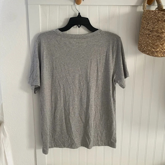 Michael Kors Women’s Heather Gray MK Circle Logo Tee T-Shirt Short Sleeve Top L - Picture 3 of 7